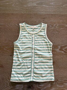 Girls Heart & Hips Girls teal/ivory tank top sleeveless size Medium 10/12